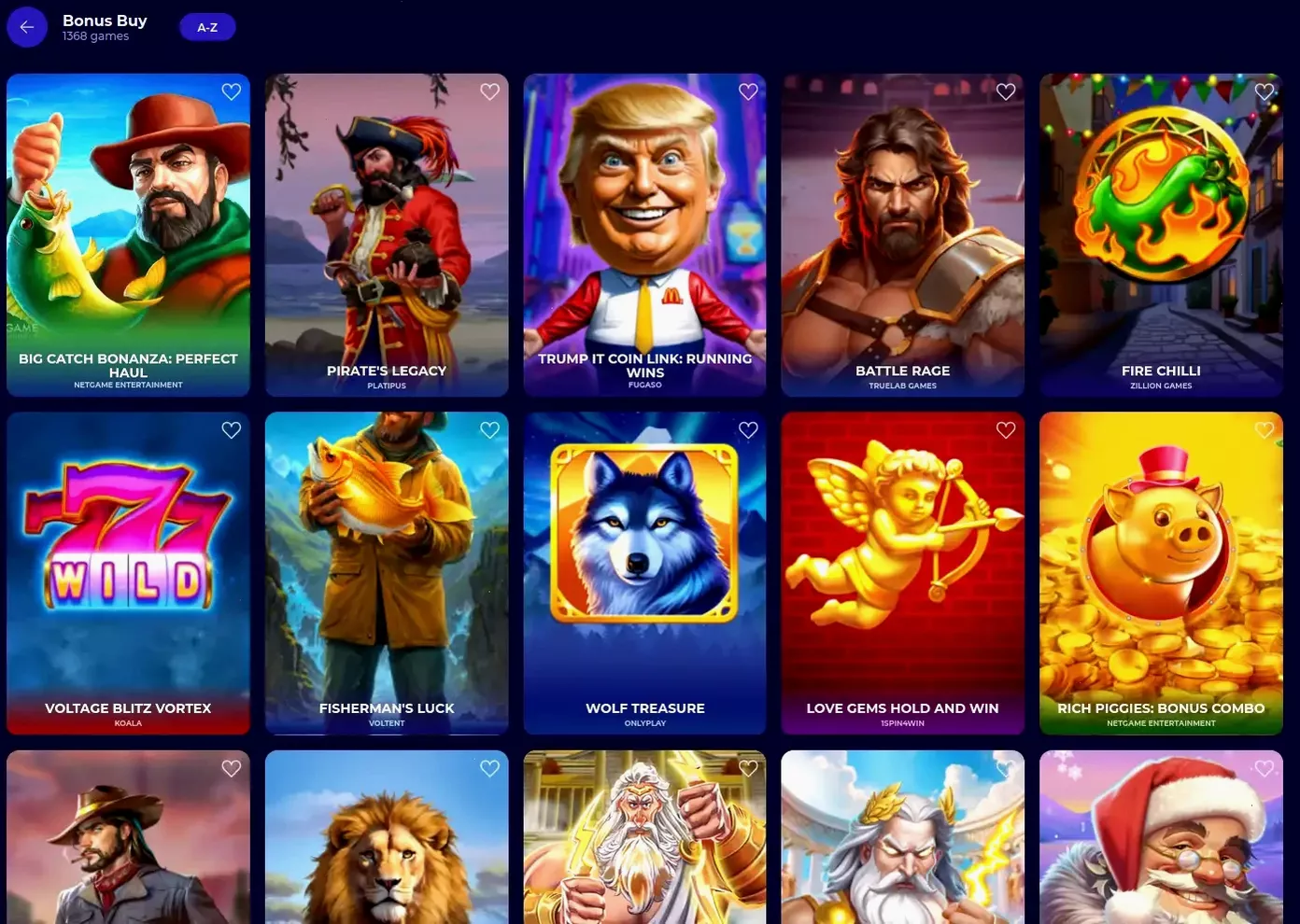 Игровой интерфейс казино Бонс